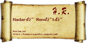 Hadaró Renátó névjegykártya
